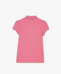 Lacoste Mädchenkleidung> Madchen-Poloshirt Aus Mini-Pique Mit Verspieltem Kragen Reseda Rosa 2R3