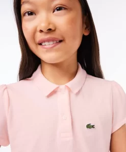 Lacoste Mädchenkleidung> Madchen-Poloshirt Aus Mini-Pique Mit Verspieltem Kragen Hellrosa T03