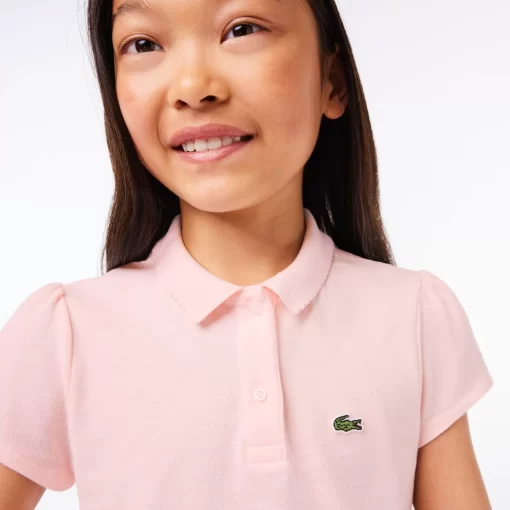 Lacoste Mädchenkleidung> Madchen-Poloshirt Aus Mini-Pique Mit Verspieltem Kragen Hellrosa T03