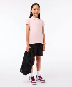 Lacoste Mädchenkleidung> Madchen-Poloshirt Aus Mini-Pique Mit Verspieltem Kragen Hellrosa T03