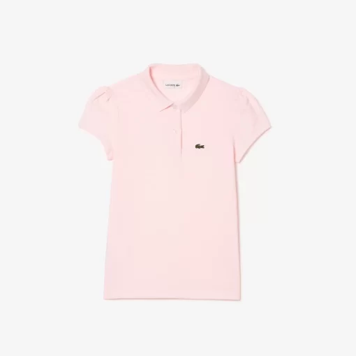 Lacoste Mädchenkleidung> Madchen-Poloshirt Aus Mini-Pique Mit Verspieltem Kragen Hellrosa T03