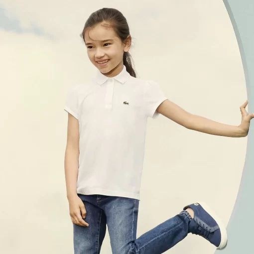 Lacoste Mädchenkleidung> Madchen-Poloshirt Aus Mini-Pique Mit Verspieltem Kragen Navy Blau 166