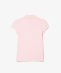 Lacoste Mädchenkleidung> Madchen-Poloshirt Aus Mini-Pique Mit Verspieltem Kragen Hellrosa T03