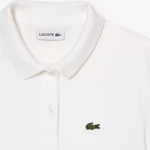 Lacoste Mädchenkleidung> Madchen-Poloshirt Aus Mini-Pique Mit Verspieltem Kragen Weis 001