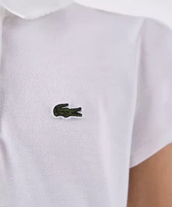 Lacoste Mädchenkleidung> Madchen-Poloshirt Aus Mini-Pique Mit Verspieltem Kragen Weis 001