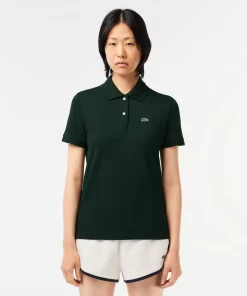 Lacoste Poloshirts> Regular Fit Damen-Poloshirt Aus Weichem Petit Pique Sinople Grun Yzp