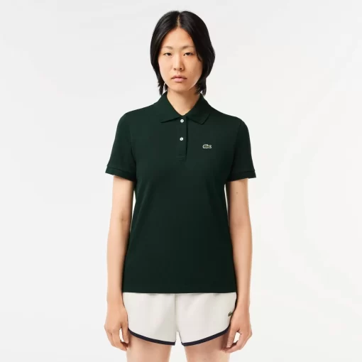 Lacoste Poloshirts> Regular Fit Damen-Poloshirt Aus Weichem Petit Pique Sinople Grun Yzp