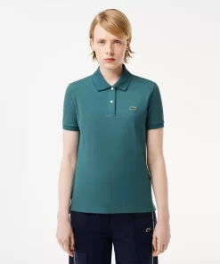 Lacoste Poloshirts> Regular Fit Damen-Poloshirt Aus Weichem Petit Pique Blau Iy4