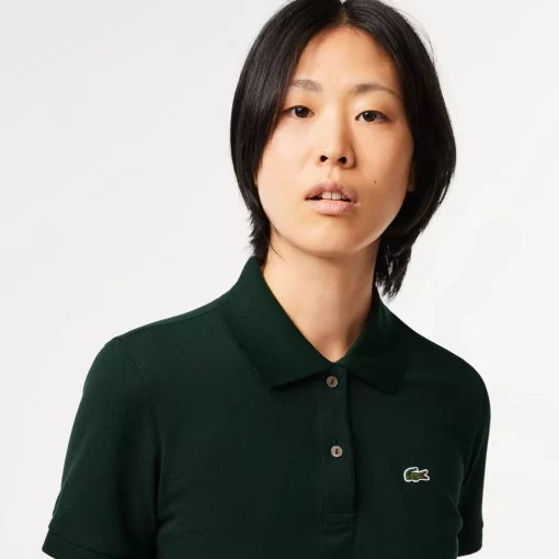 Lacoste Poloshirts> Regular Fit Damen-Poloshirt Aus Weichem Petit Pique Sinople Grun Yzp