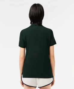 Lacoste Poloshirts> Regular Fit Damen-Poloshirt Aus Weichem Petit Pique Sinople Grun Yzp