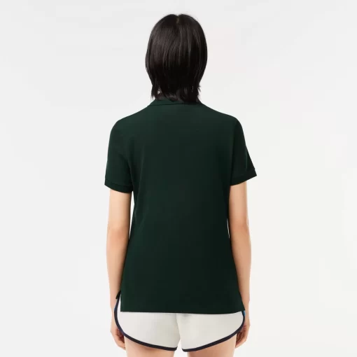 Lacoste Poloshirts> Regular Fit Damen-Poloshirt Aus Weichem Petit Pique Sinople Grun Yzp