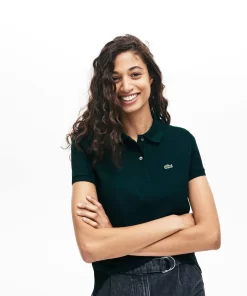 Lacoste Poloshirts> Regular Fit Damen-Poloshirt Aus Weichem Petit Pique Sinople Grun Yzp