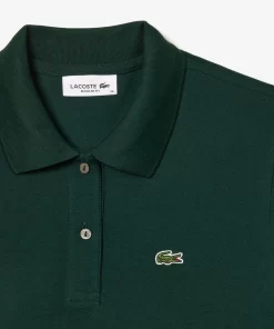 Lacoste Poloshirts> Regular Fit Damen-Poloshirt Aus Weichem Petit Pique Sinople Grun Yzp