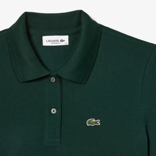 Lacoste Poloshirts> Regular Fit Damen-Poloshirt Aus Weichem Petit Pique Sinople Grun Yzp