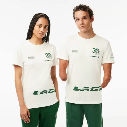 Lacoste Sportbekleidung> Sport X Theo Curin T-Shirt Aus Jersey Weis 70V