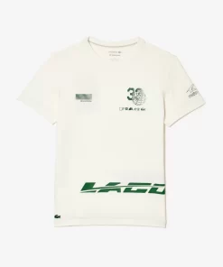 Lacoste Sportbekleidung> Sport X Theo Curin T-Shirt Aus Jersey Weis 70V