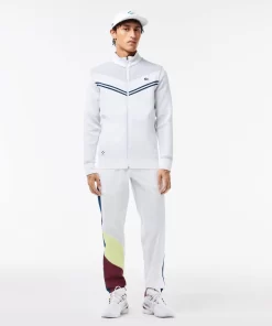 Lacoste Tennis> Tennis X Daniil Medvedev After Match Jacke Weis / Navy Blau Bed