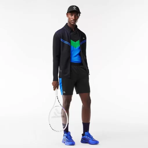 Lacoste Tennis> Tennis X Daniil Medvedev After Match Jacke Schwarz / Blau L5I