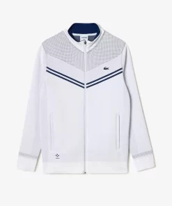 Lacoste Tennis> Tennis X Daniil Medvedev After Match Jacke Weis / Navy Blau Bed