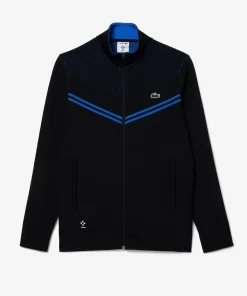 Lacoste Tennis> Tennis X Daniil Medvedev After Match Jacke Schwarz / Blau L5I