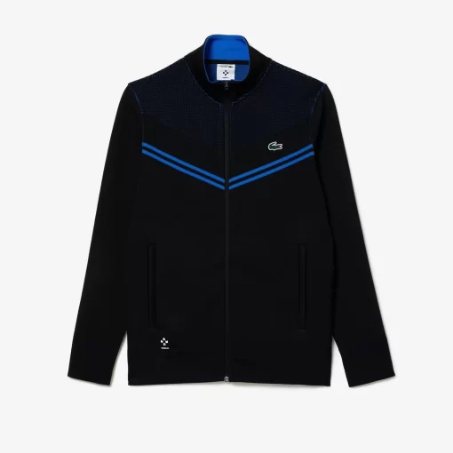 Lacoste Tennis> Tennis X Daniil Medvedev After Match Jacke Schwarz / Blau L5I