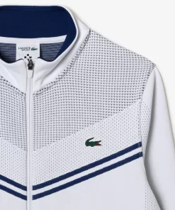 Lacoste Tennis> Tennis X Daniil Medvedev After Match Jacke Weis / Navy Blau Bed