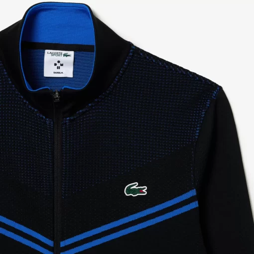 Lacoste Tennis> Tennis X Daniil Medvedev After Match Jacke Schwarz / Blau L5I