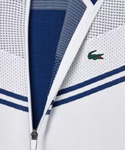 Lacoste Tennis> Tennis X Daniil Medvedev After Match Jacke Weis / Navy Blau Bed