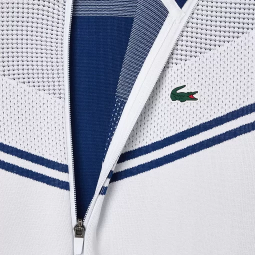 Lacoste Tennis> Tennis X Daniil Medvedev After Match Jacke Weis / Navy Blau Bed