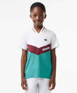 Lacoste Jungenkleidung> Tennis X Daniil Medvedev Poloshirt Aus Jersey Weis / Neongelb / Burgunder / Blau Q7I