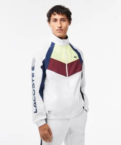 Lacoste Tennis> Tennis X Daniil Medvedev Trainingsanzug Weis / Neongelb / Burgunder / Weis / Navy Blau Q8I