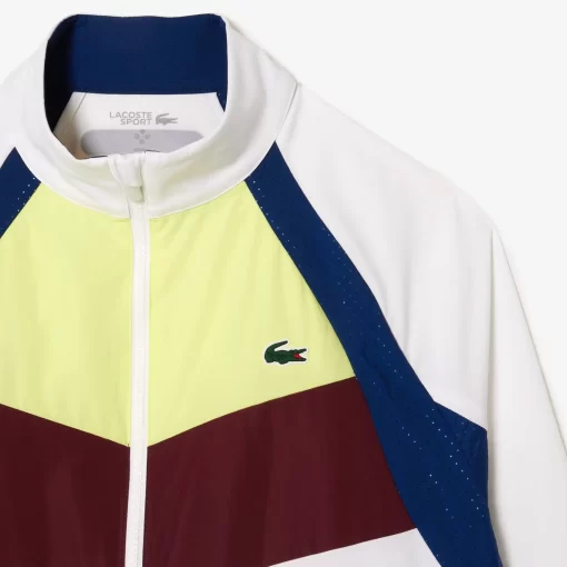 Lacoste Tennis> Tennis X Daniil Medvedev Trainingsanzug Weis / Neongelb / Burgunder / Weis / Navy Blau Q8I