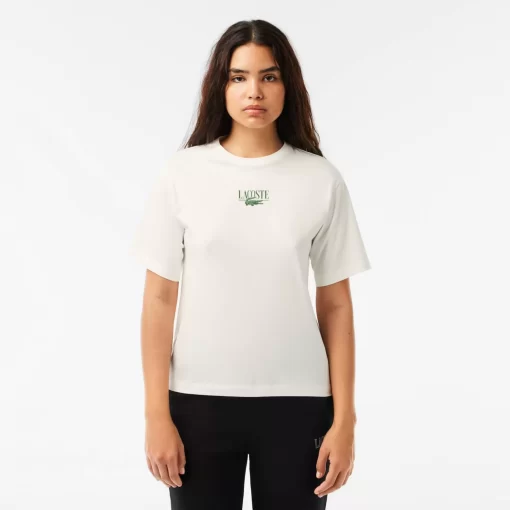 Lacoste T-Shirts> T-Shirt Aus Bedrucktem Baumwolljersey Weis 70V