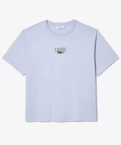 Lacoste T-Shirts> T-Shirt Aus Bedrucktem Baumwolljersey Hellblau J2G