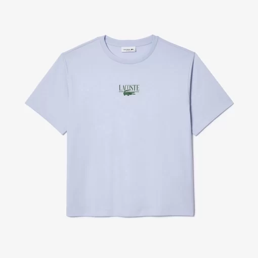 Lacoste T-Shirts> T-Shirt Aus Bedrucktem Baumwolljersey Hellblau J2G