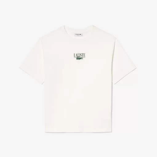 Lacoste T-Shirts> T-Shirt Aus Bedrucktem Baumwolljersey Weis 70V