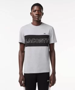 Lacoste T-Shirts> T-Shirt Mit Colourblock Heidekraut Grau / Schwarz 80P