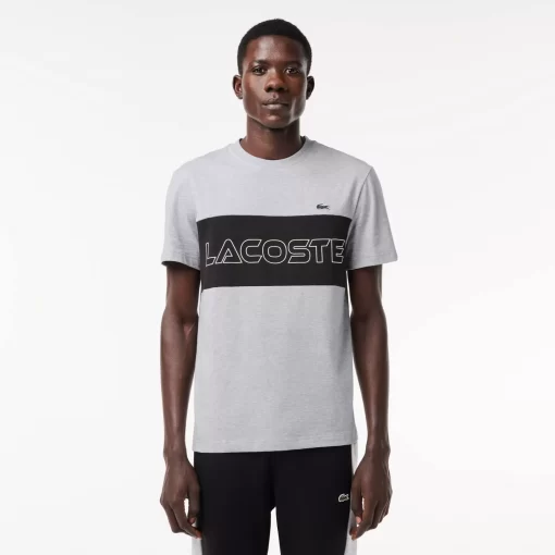 Lacoste T-Shirts> T-Shirt Mit Colourblock Heidekraut Grau / Schwarz 80P