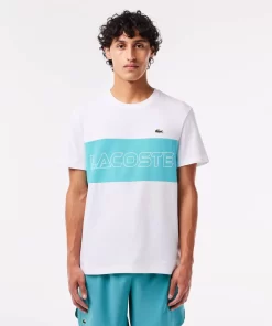 Lacoste T-Shirts> T-Shirt Mit Colourblock Weis / Blau Ri6