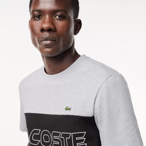 Lacoste T-Shirts> T-Shirt Mit Colourblock Heidekraut Grau / Schwarz 80P