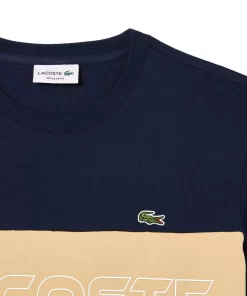 Lacoste T-Shirts> T-Shirt Mit Colourblock Navy Blau / Beige Ip7