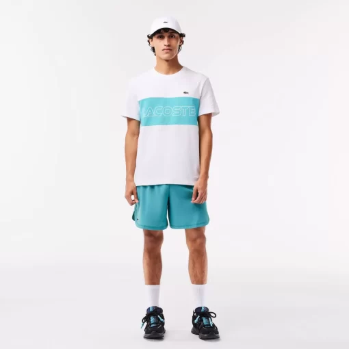 Lacoste T-Shirts> T-Shirt Mit Colourblock Weis / Blau Ri6