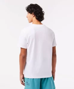 Lacoste T-Shirts> T-Shirt Mit Colourblock Weis / Blau Ri6