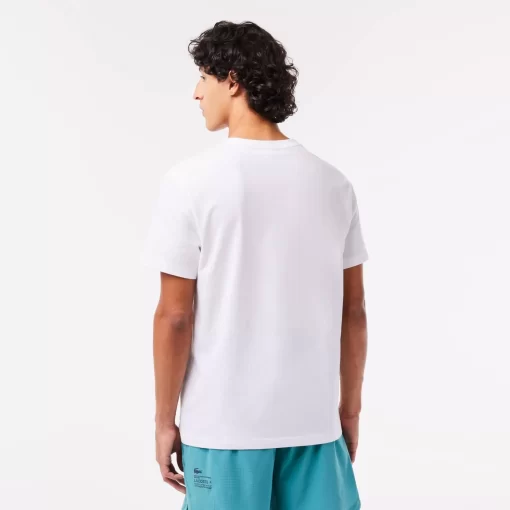 Lacoste T-Shirts> T-Shirt Mit Colourblock Weis / Blau Ri6