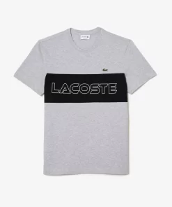 Lacoste T-Shirts> T-Shirt Mit Colourblock Heidekraut Grau / Schwarz 80P