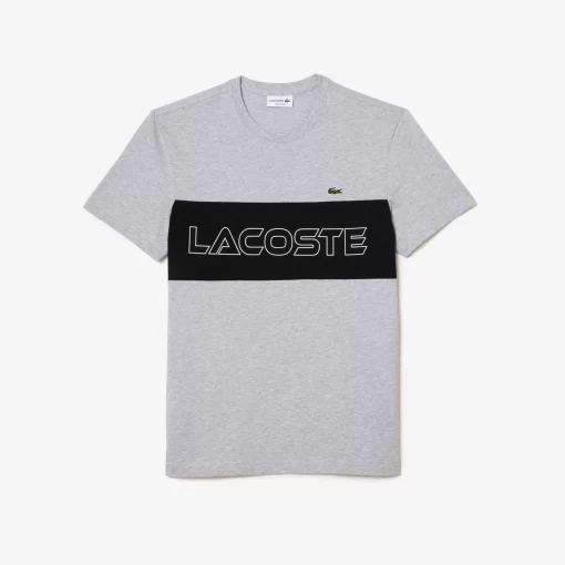 Lacoste T-Shirts> T-Shirt Mit Colourblock Heidekraut Grau / Schwarz 80P