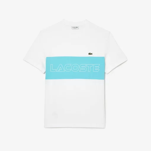 Lacoste T-Shirts> T-Shirt Mit Colourblock Weis / Blau Ri6