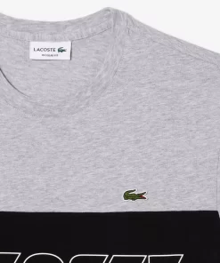 Lacoste T-Shirts> T-Shirt Mit Colourblock Heidekraut Grau / Schwarz 80P