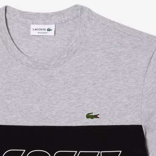 Lacoste T-Shirts> T-Shirt Mit Colourblock Heidekraut Grau / Schwarz 80P