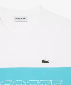 Lacoste T-Shirts> T-Shirt Mit Colourblock Weis / Blau Ri6